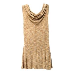 Anthropologie Moth Cowl Draped Neck Knit Tunic Dress Space Dye Beige Womens M